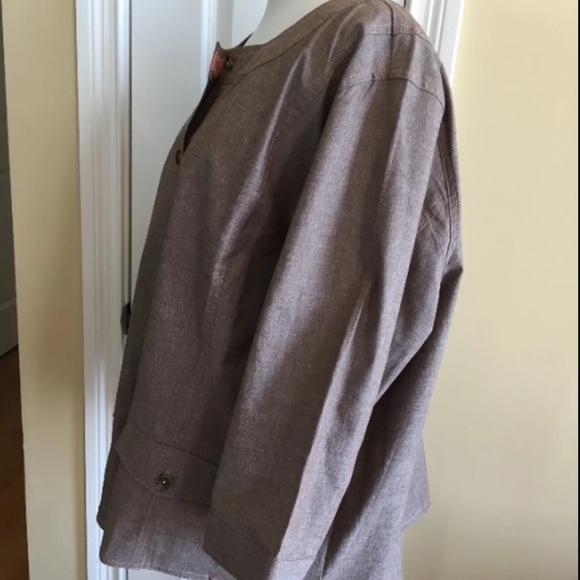 Denim & Company Clothing Tops Blouse Jean Jacket Blazer Plus Size 2X - Picture 5 of 6